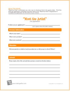 artist-employment-application-worksheet